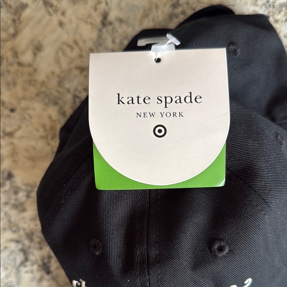 Kate Spade Black Cap with Embroidered Text - Picture 2 of 6